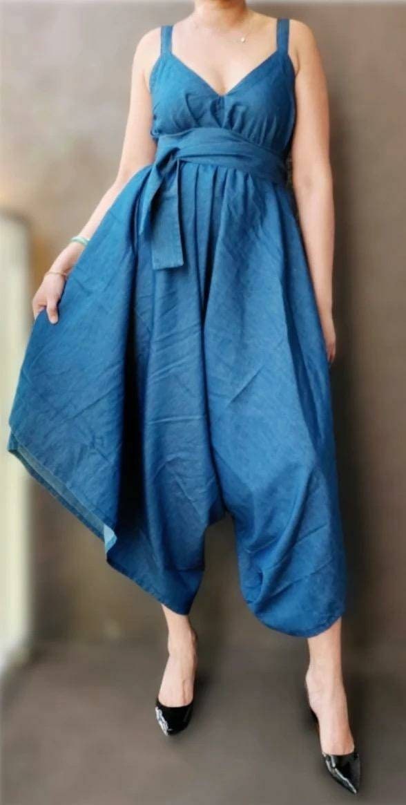Denim Jumper Jumpsuit.
