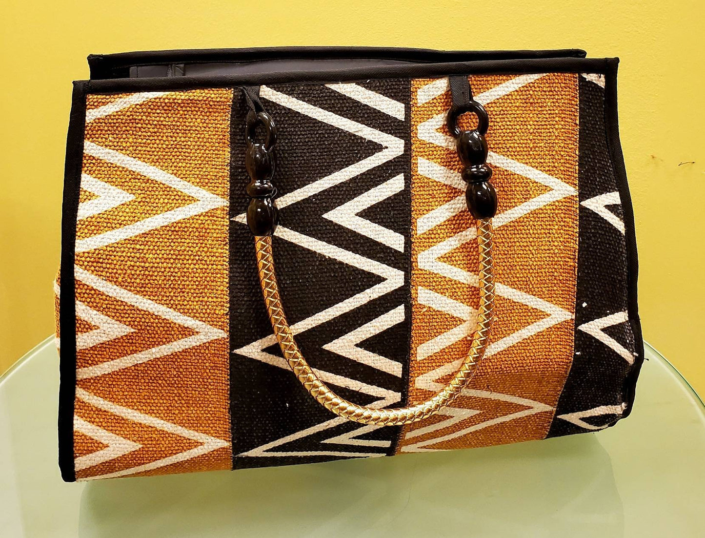 Woven Mudprint Purse/Mudcloth Handbag Kente Purse with inner pocket.