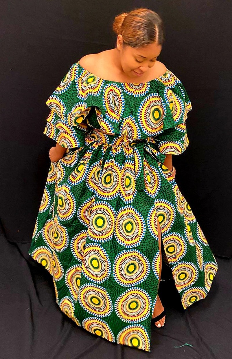 African Print Maxi Skirt with Crop Top Ankara Maxi Skirt.