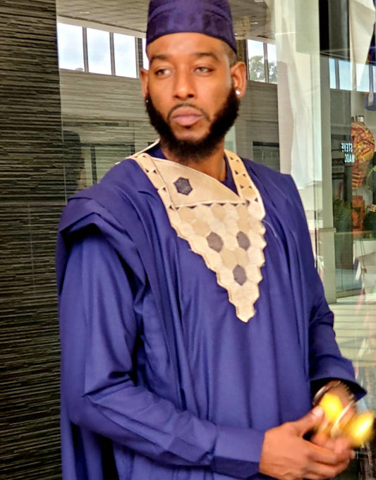 Nigeria Agbada 3 Pc Men's royalty Suit.