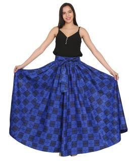Full Length Tie Maxi Skirt/African wax Purple/Blue skirt 100% cotton. One size fits most.