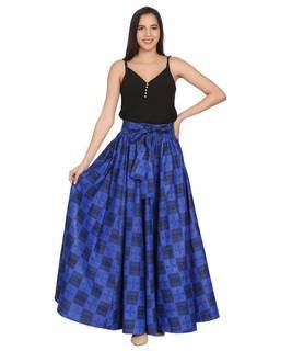 Full Length Tie Maxi Skirt/African wax Purple/Blue skirt 100% cotton. One size fits most.