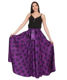 Full Length Tie Maxi Skirt/African wax Purple/Blue skirt 100% cotton. One size fits most.