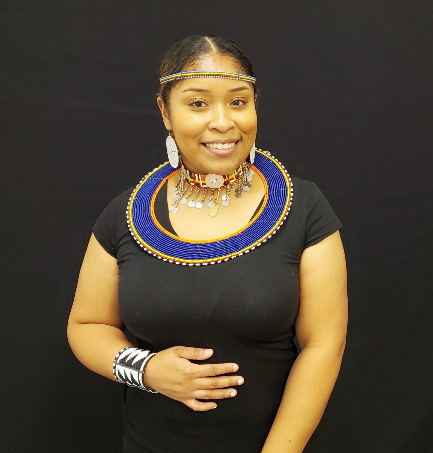 Maasai Wedding Jewelry /African Tribal Necklace / Maasai necklaces made in Kenya / Wedding collar necklace. Circumference 12 inches.