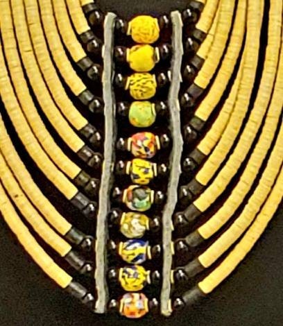 Exotic Chunky African Necklace with Trade Beads. ( Length varies between 13 to 16 inches )