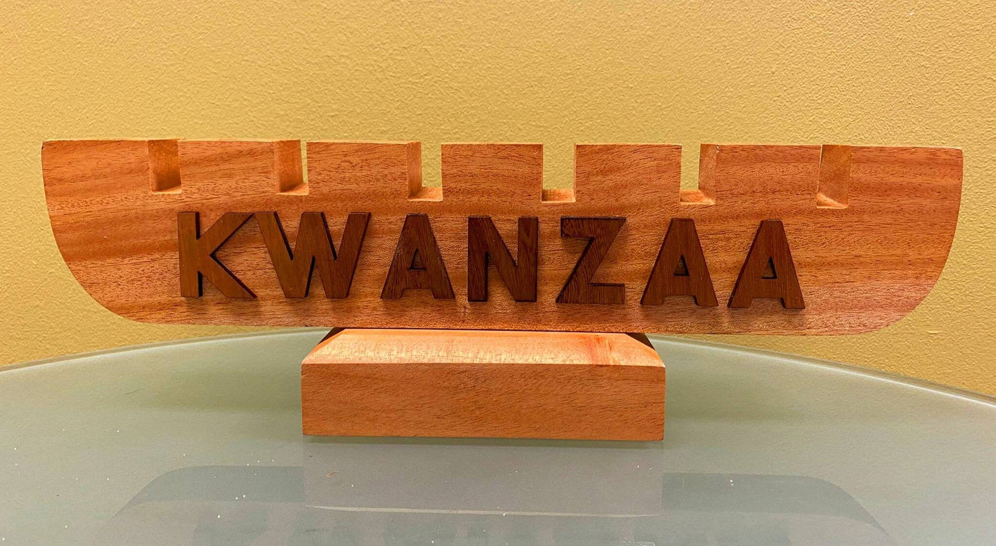 Kwanza Kinara handcrafted wooden Kinara.