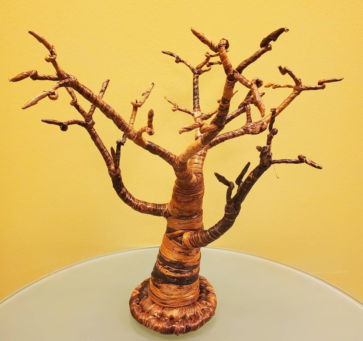 Banana Fiber Baobab Ornament Tree/ Christmas Tree 16 inches.