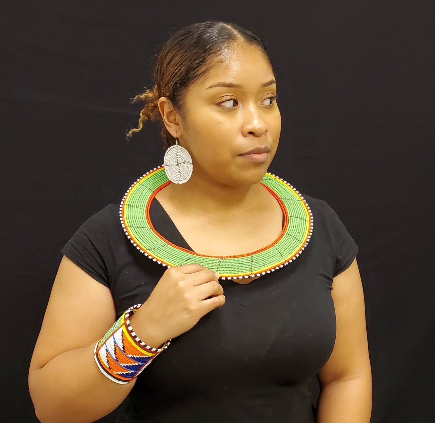Maasai Wedding Jewelry /African Tribal Necklace / Maasai necklaces made in Kenya / Wedding collar necklace. Circumference 12 inches.