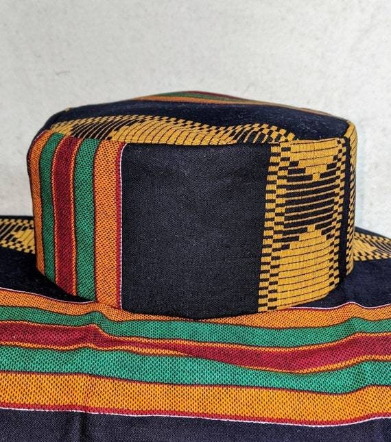 Kente Kuffi Hat/Barret Kufi with back elastic.
