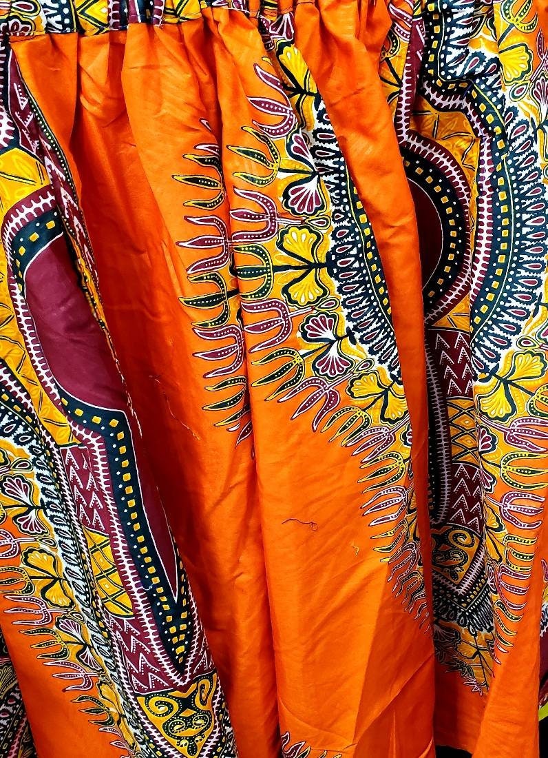 Boho Gypsy Anakra Knee Length Skirt Summer Women African Dashiki Print Flare Pleated Skate Midi Skirt.