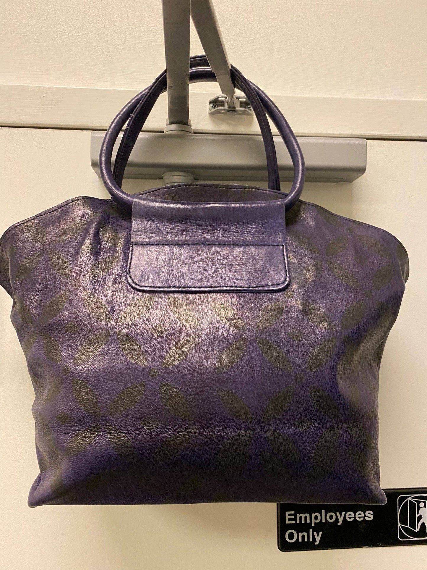 Purple Tie Dye Women Leather Tote/ Purse Handbag authentic made in Mali.