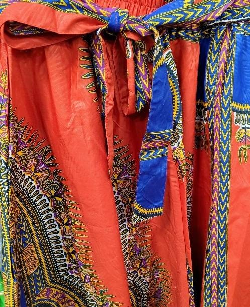 Boho Gypsy Anakra Knee Length Skirt Summer Women African Dashiki Print Flare Pleated Skate Midi Skirt.