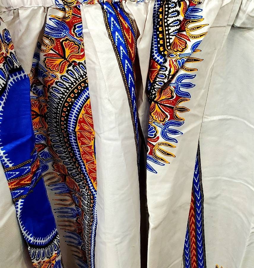Boho Gypsy Anakra Knee Length Skirt Summer Women African Dashiki Print Flare Pleated Skate Midi Skirt.