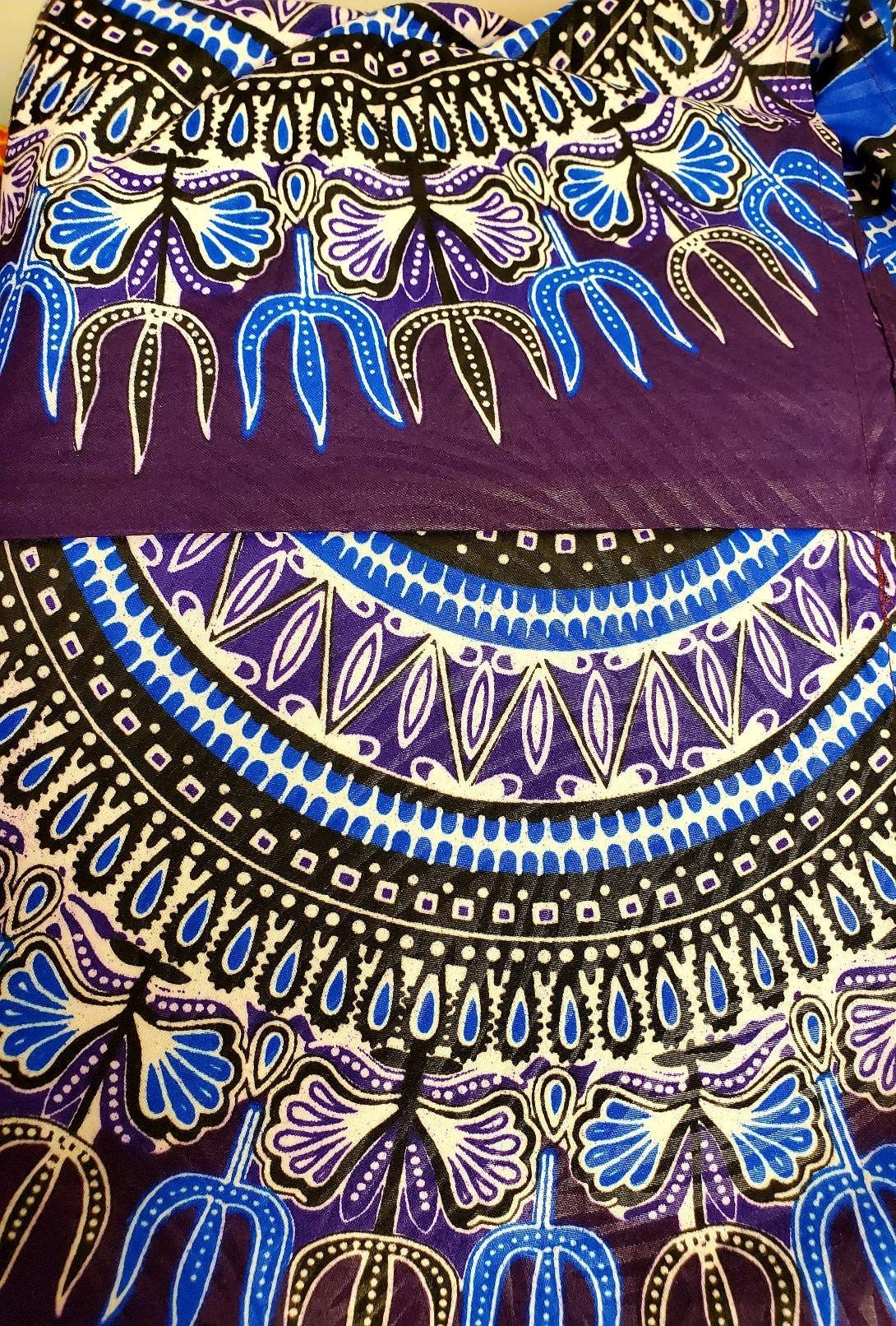 Boho Gypsy Anakra Knee Length Skirt Summer Women African Dashiki Print Flare Pleated Skate Midi Skirt.