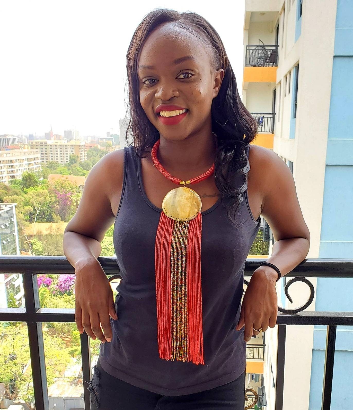 African Maasai Handmade Beaded Necklace|Chunky |Multi-Color Wateefall Necklace |African Woman Necklace |Ethnic Necklace.