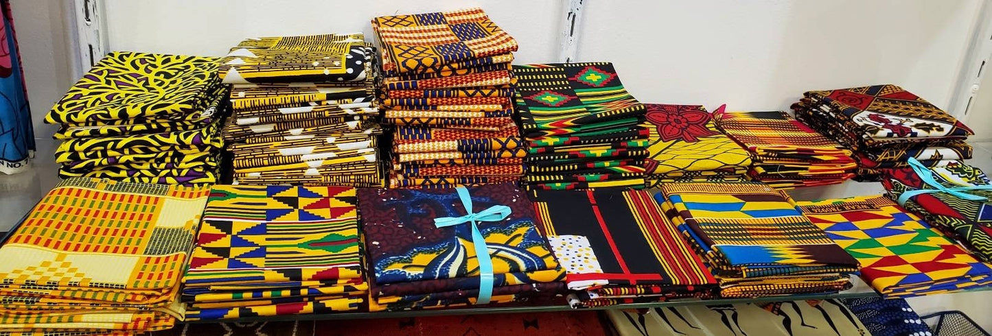 Quilting Fat Quarter Random Ankara African Print Fabric, 100% Cotton. Approx 18"×20".