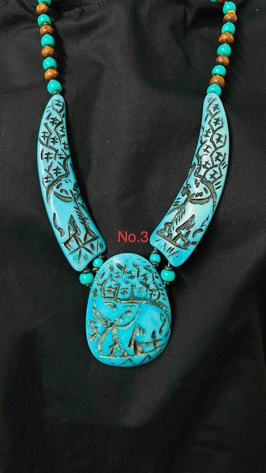 Resin Elephant curved Necklace/Boho handcrafted/Gift for her.