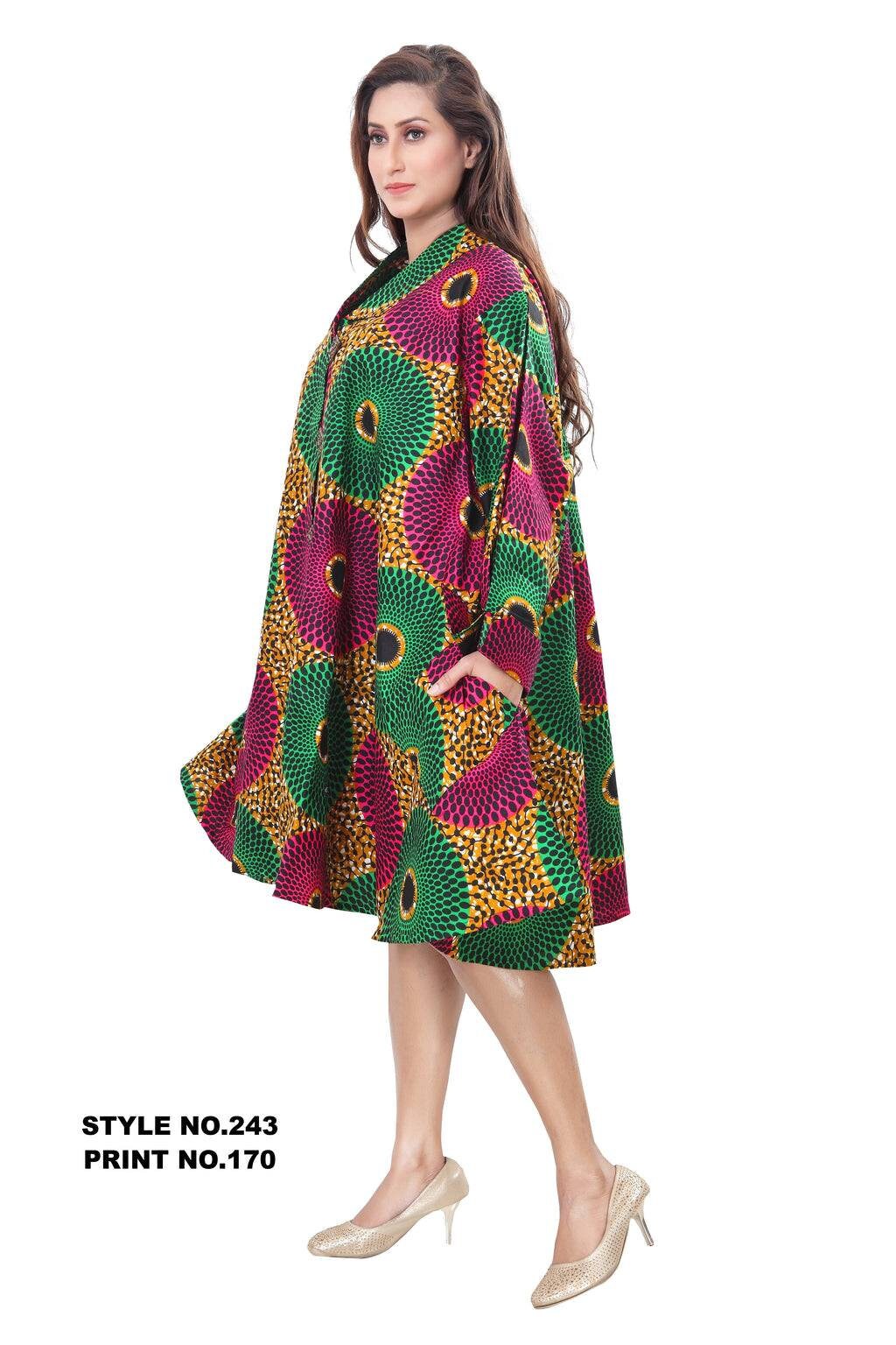 Big Button Authentic African Tunic Shirt Dress/Plus size Shirtdress.