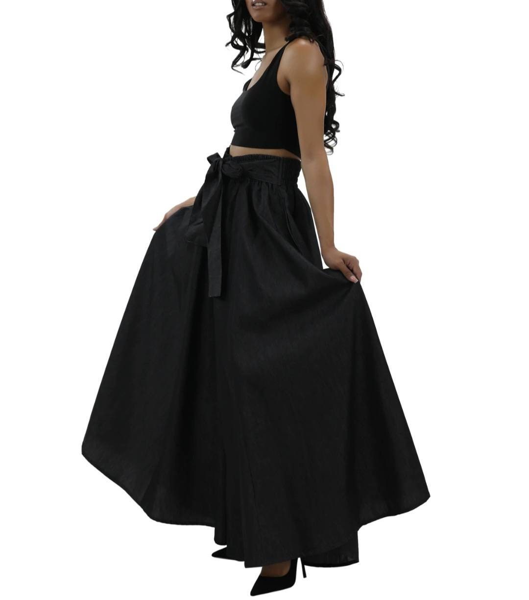 Plain Maxi Bazine Solid Skirt/Black African Skirt/Ankara Purple Skirt/One size.