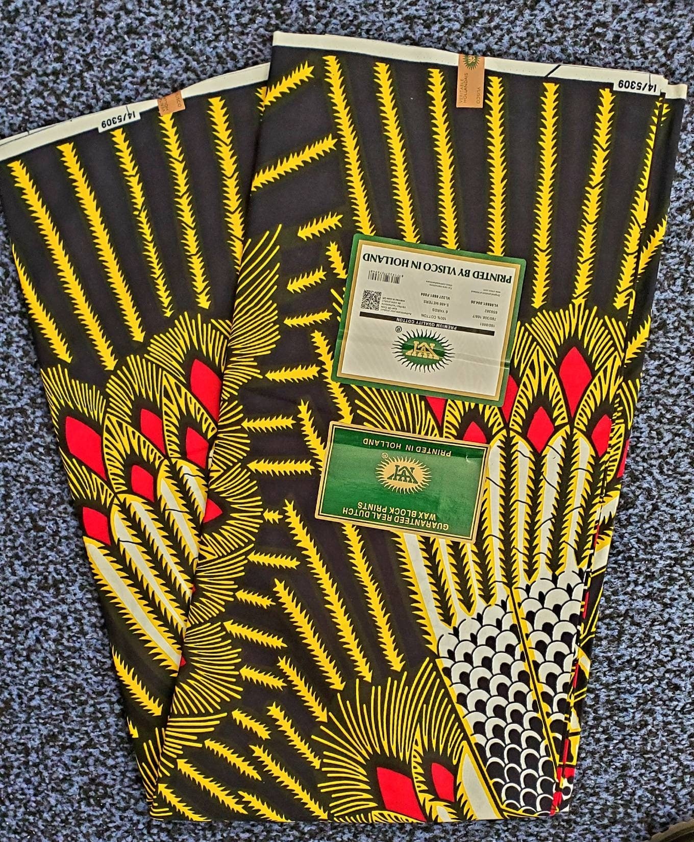 Peacock African Print Ankara Fabric/Waxprint/ Hollandaise 100% Cotton