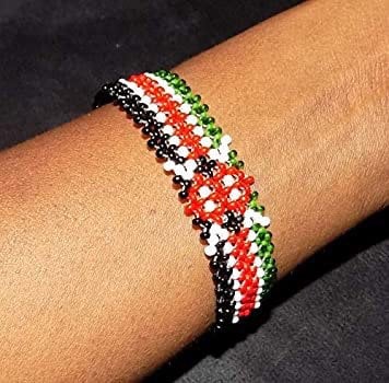 Wholesale Kenya Patriotic Bracelet/12 pcs Bulk Christmas Gift/ Kenyan Flag Wrist Wrap Bracelet/Elastic Stretch Kenya Bracelet/Gift item.