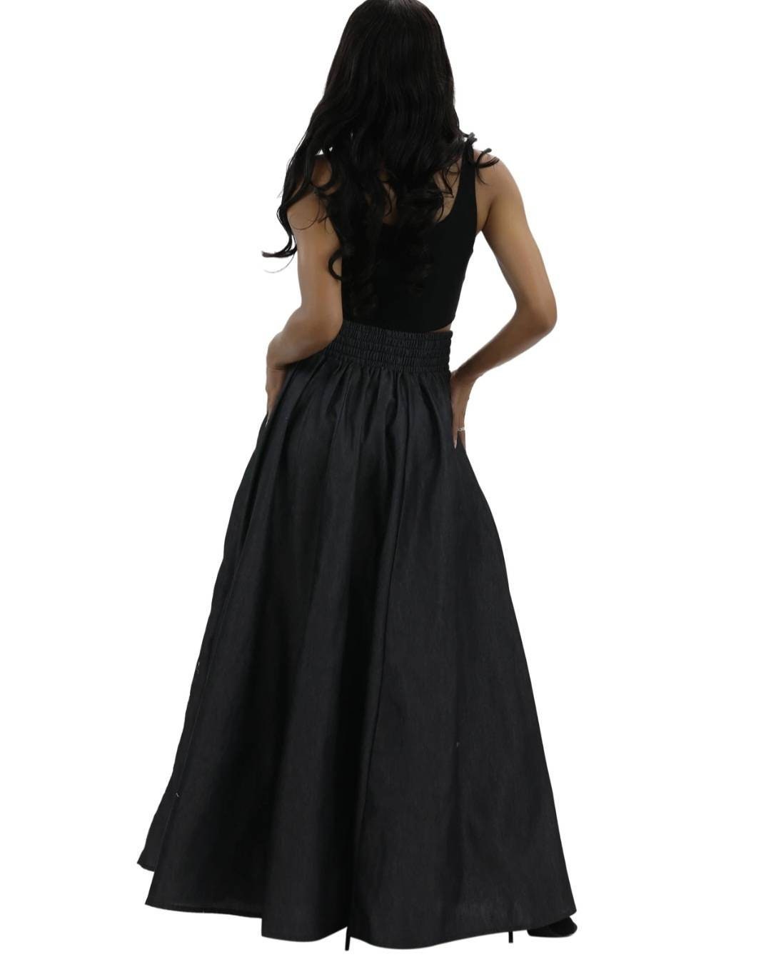 Plain Maxi Bazine Solid Skirt/Black African Skirt/Ankara Purple Skirt/One size.