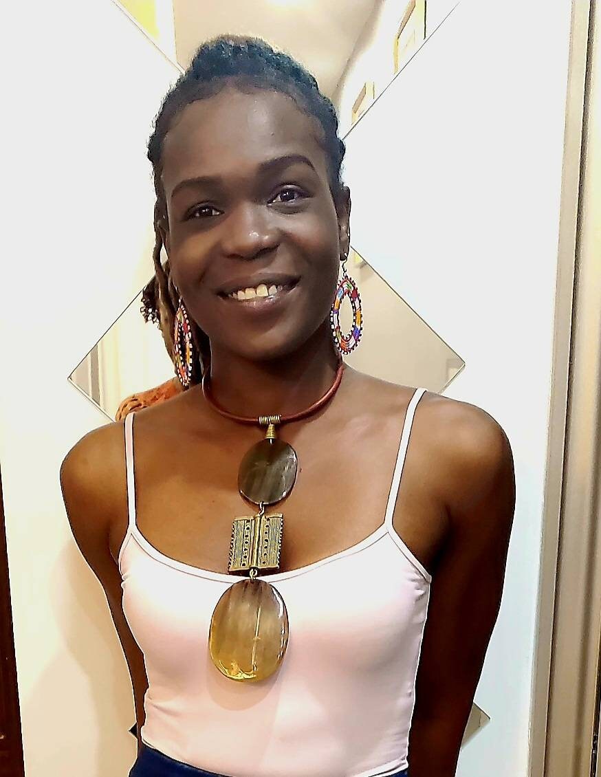 Dangling Chunky Horn Necklace Handcrafted.