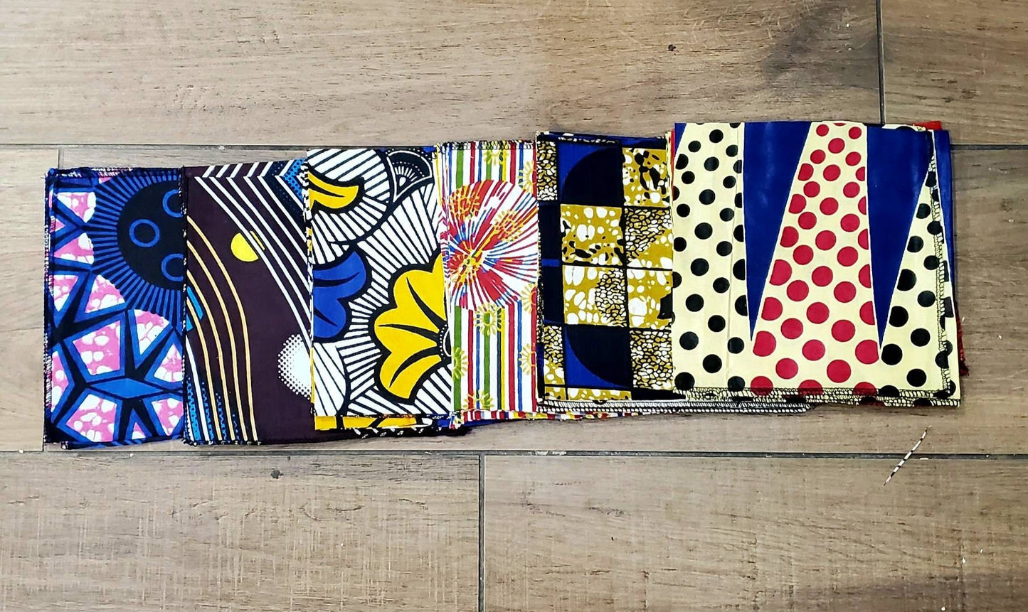 Ankara African Print 24pcs Bulk of 6"×6" squares assorted.