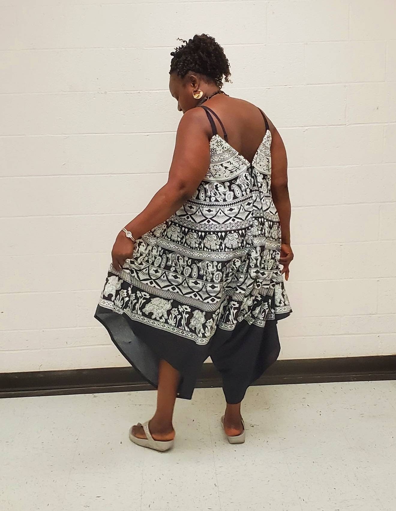 African Jumpsuit/Bohemian Jumpsuit/Black and White Free size.
