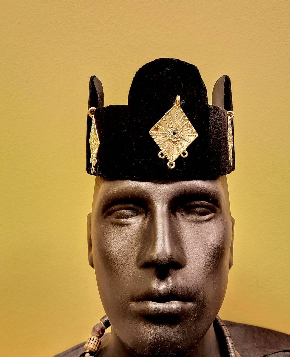 Igbo Traditional Royalty Men Hat/Black Gold/Hat Men/Crown Hat.