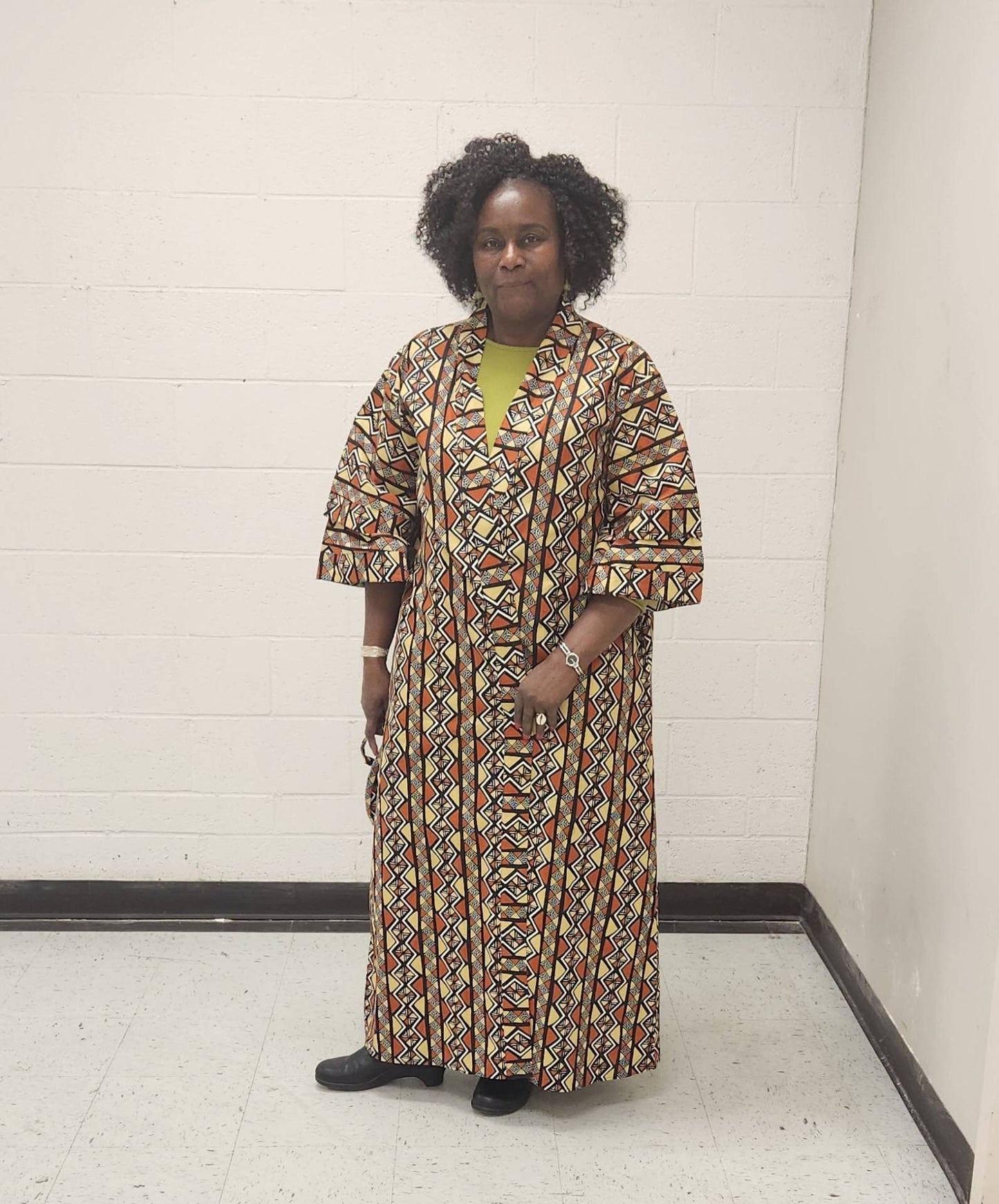 Floor Length Kimono Jacket/Duster with a belt.