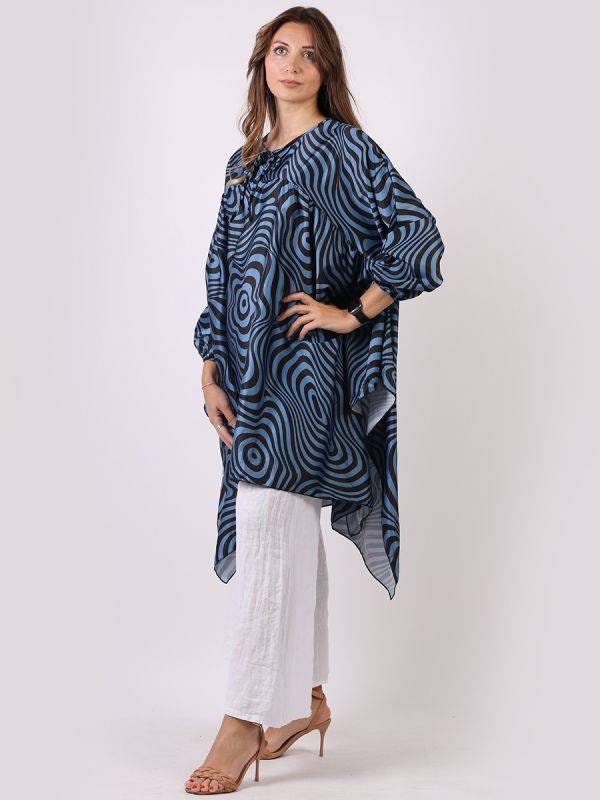 Minala Ladies Zebra Print Tunic Kaftan Dress.
