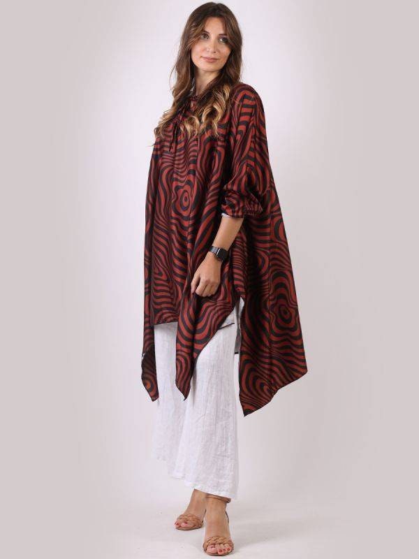 Minala Ladies Zebra Print Tunic Kaftan Dress.