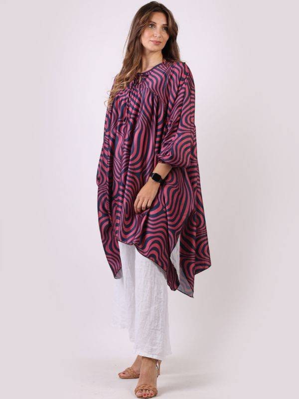 Minala Ladies Zebra Print Tunic Kaftan Dress.