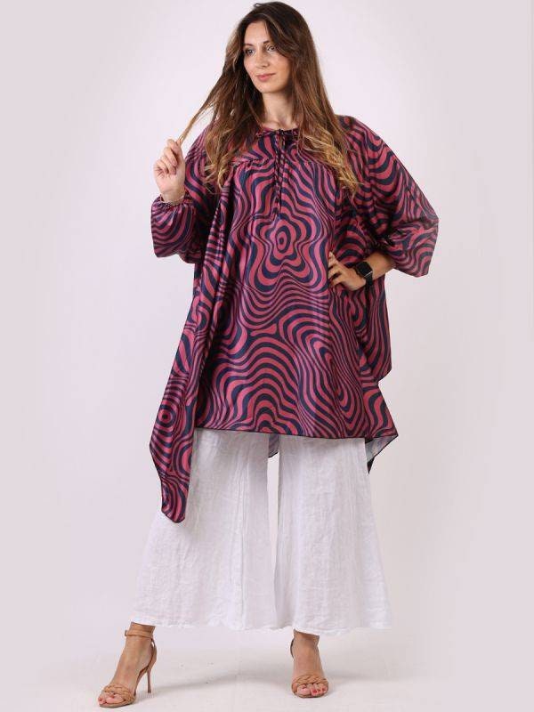 Minala Ladies Zebra Print Tunic Kaftan Dress.