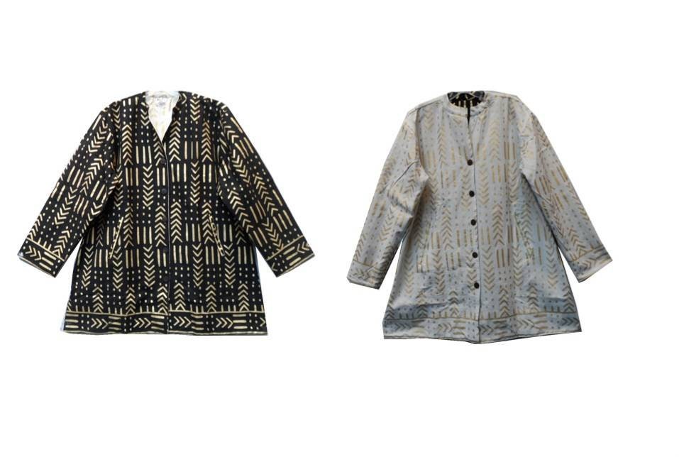 Reversible Mudcloth Print Swing Jacket/Mudcloth Coats/Belma Brand.