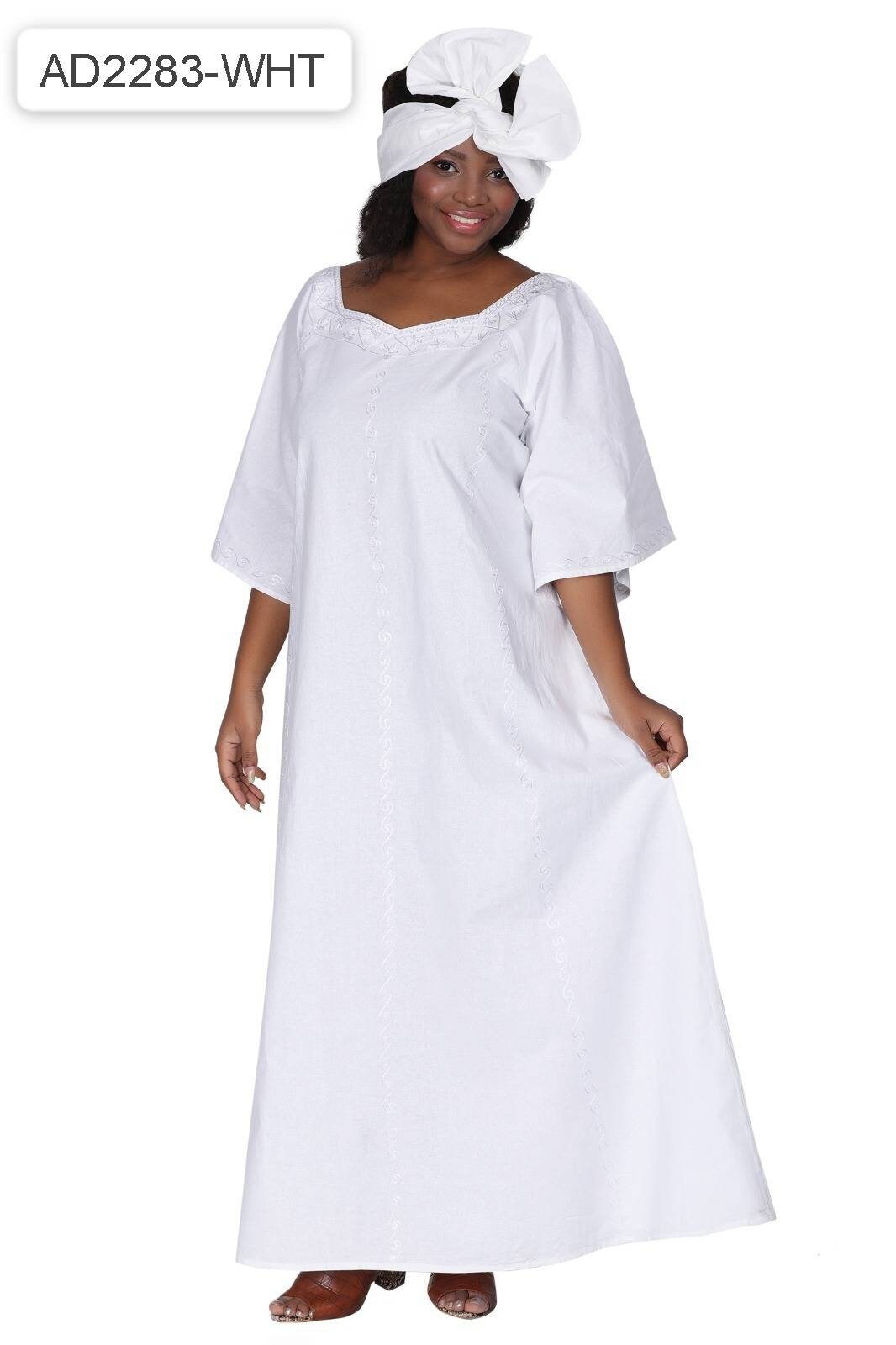 White Embroidered Dress/All white African Dress. 2 sizes.