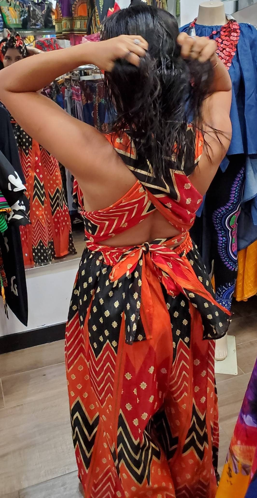 African Print Palazzo/Wide strap Convertible Skirt/Romper/Ankara Infinity Dress (30+ Ways to Wear) Formal Wear.