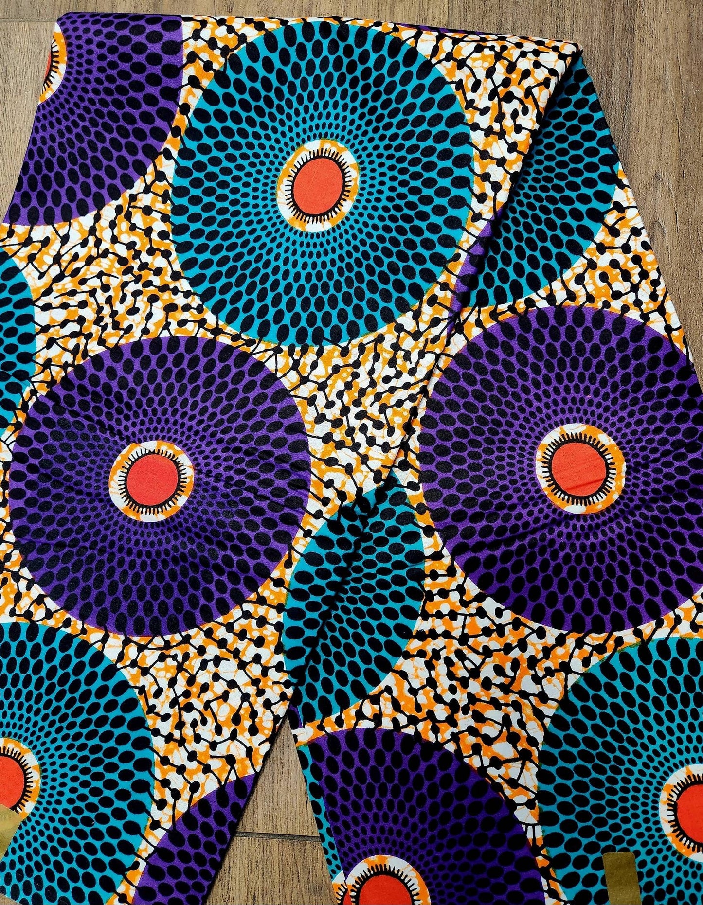 Ankara Circular African Print Fabric Wax, Record Gramophone. Sold by Yd or Bulk 6 Yd.