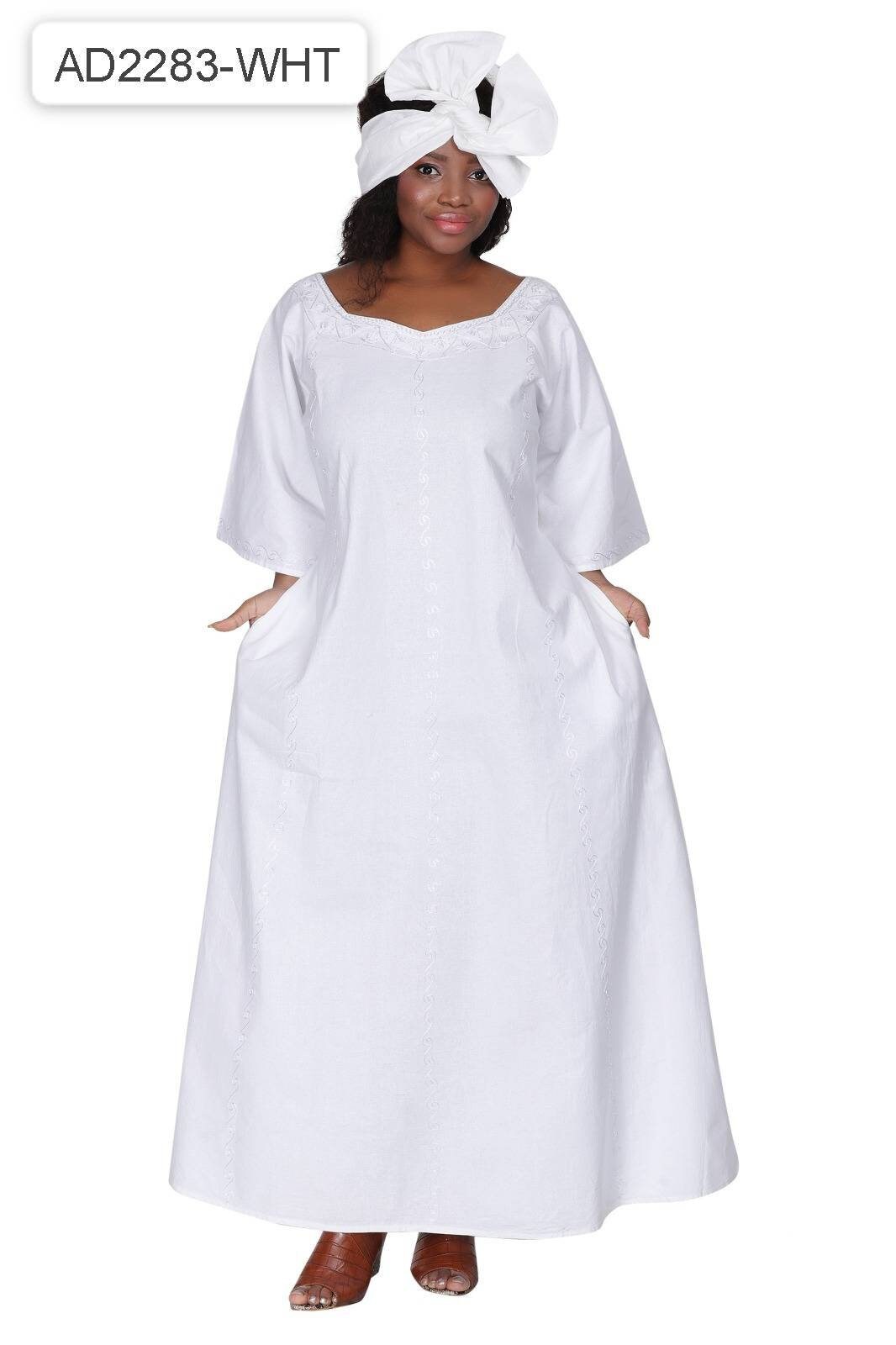 White Embroidered Dress/All white African Dress. 2 sizes.