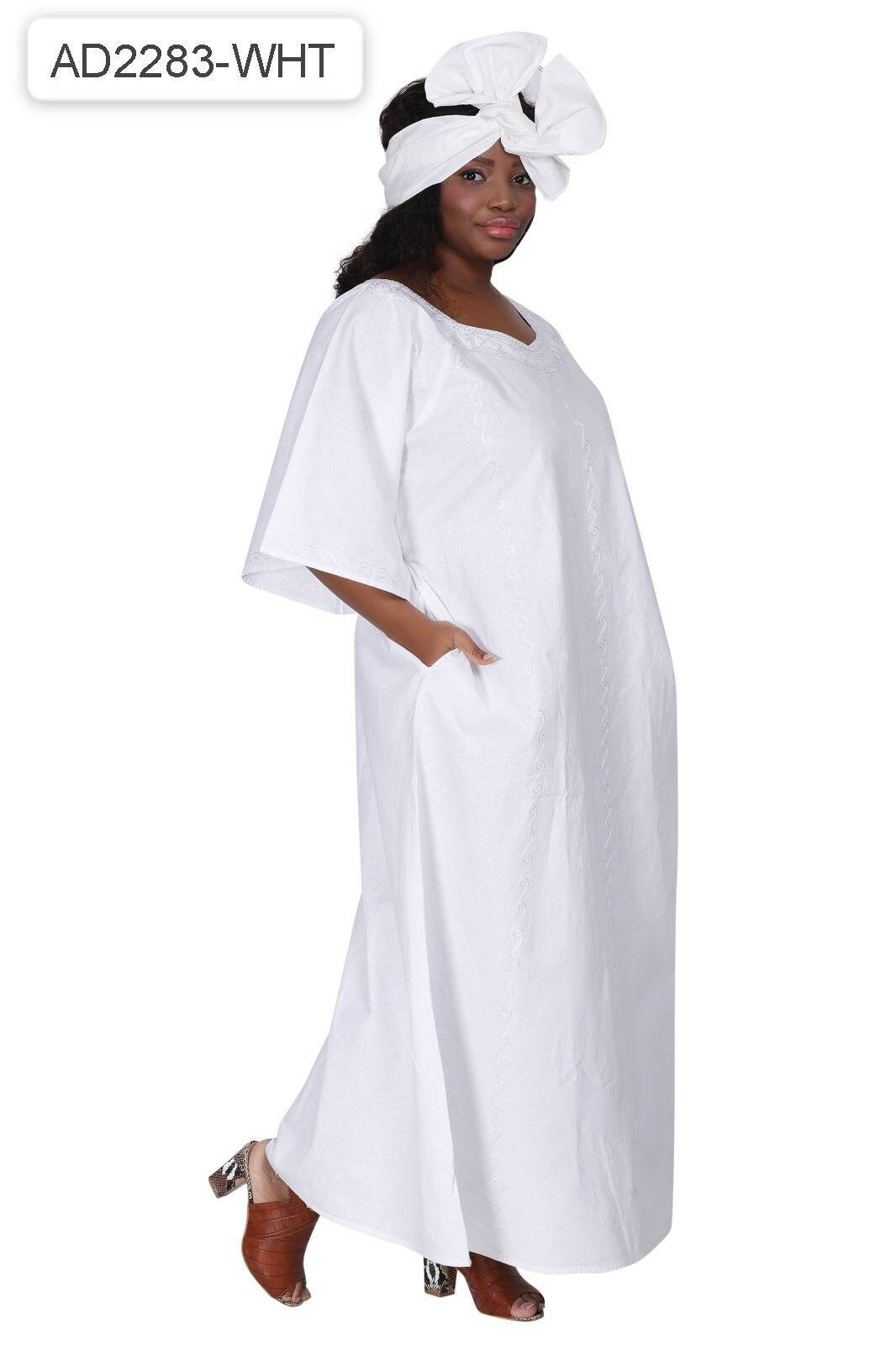 White Embroidered Dress/All white African Dress. 2 sizes.