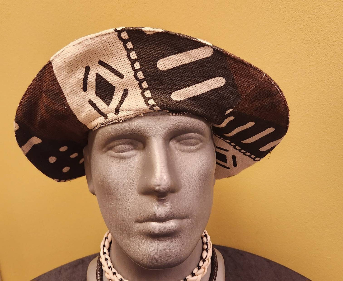 Mudcloth Bucket Hat. Unisex Mud cloth Hat/Brim circumference 24/25".