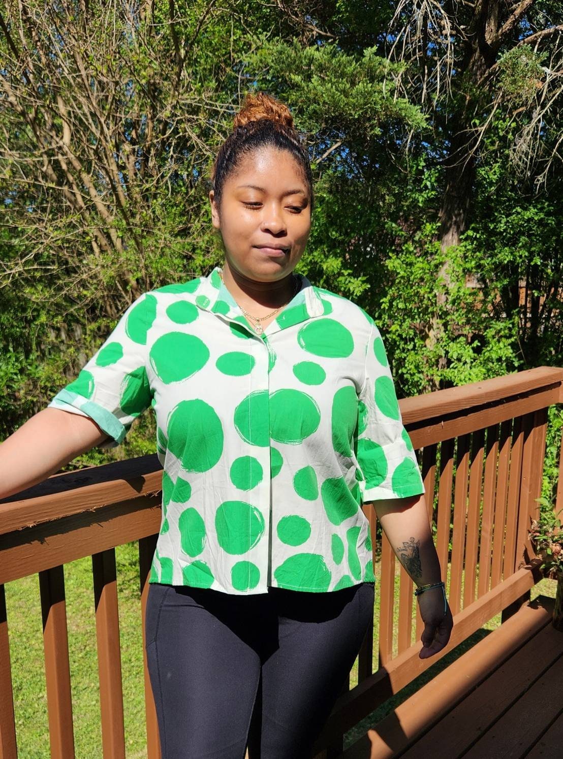 Italian Cotton Tunic Polka Dot, Medium.