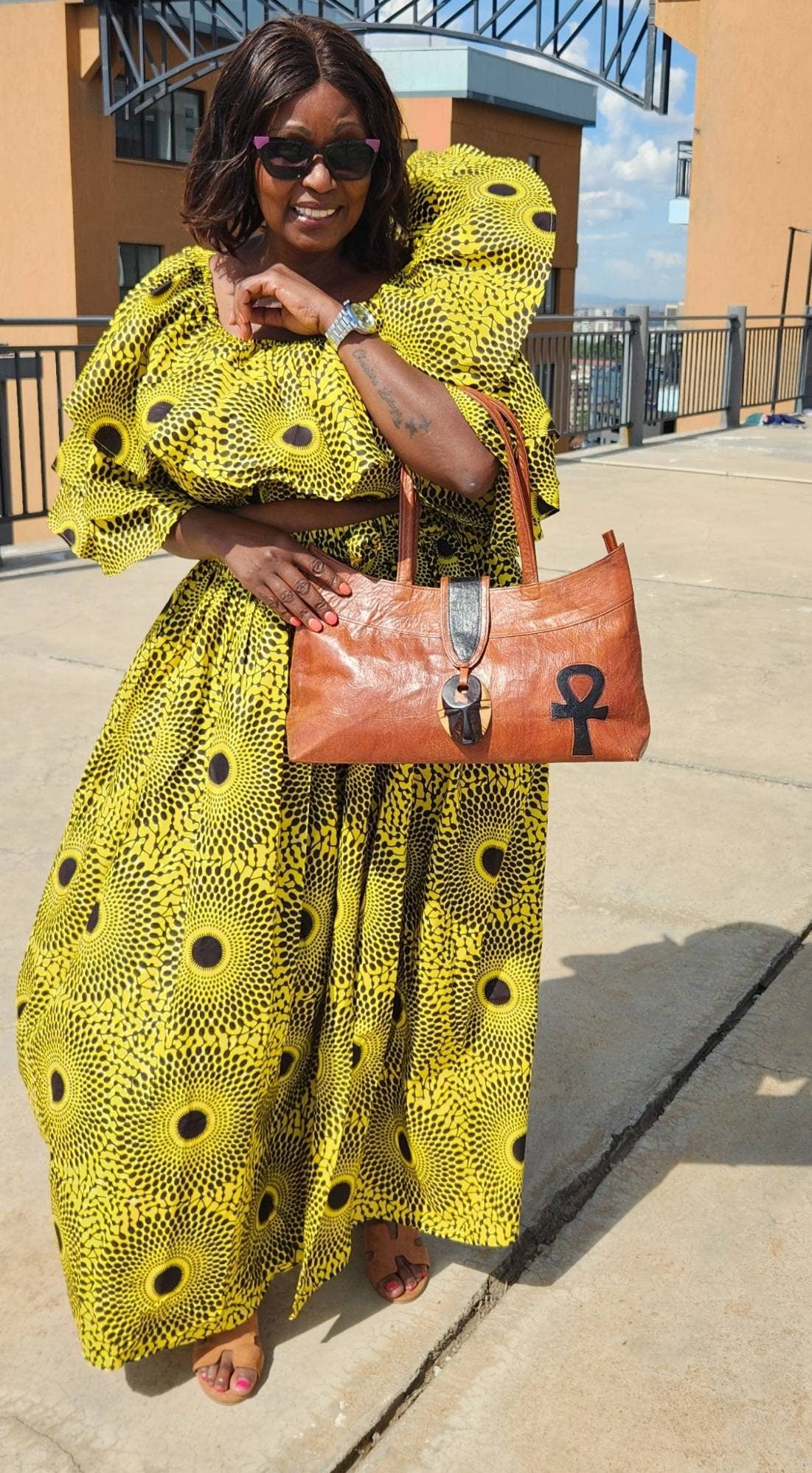 African Print Maxi Skirt with Crop Top Ankara Maxi Skirt set, one size M-XL