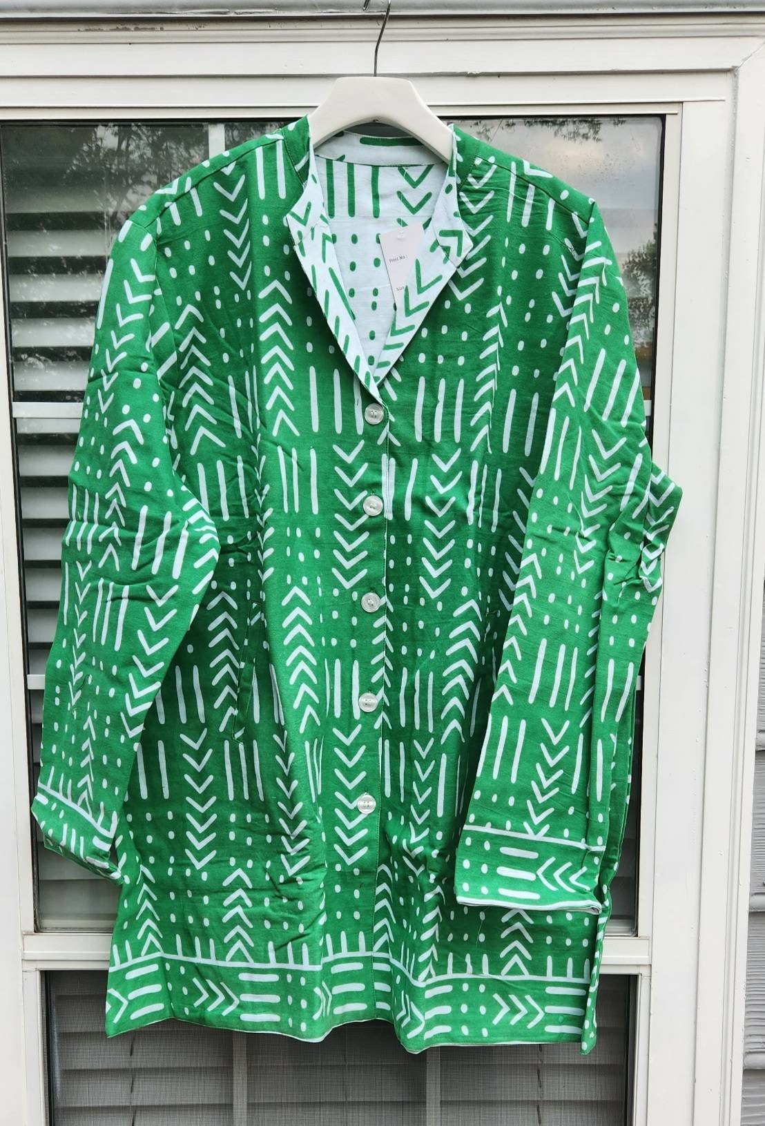 Reversible Mudcloth Print Swing Jacket/Mudcloth Coats/Belma Brand.