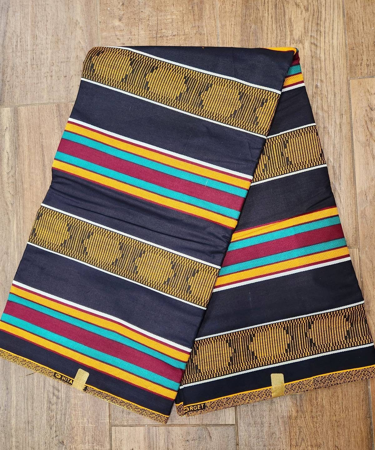 KENTE Ghana wax cloth, 6 yards 100% Cotton.