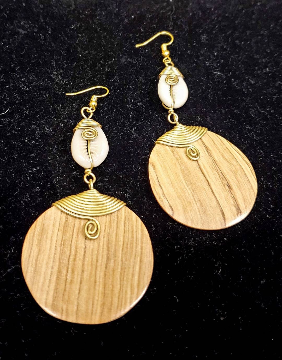 Natural Wood Long Bar Earrings/African Leafy Wooden Earrings different sizes.