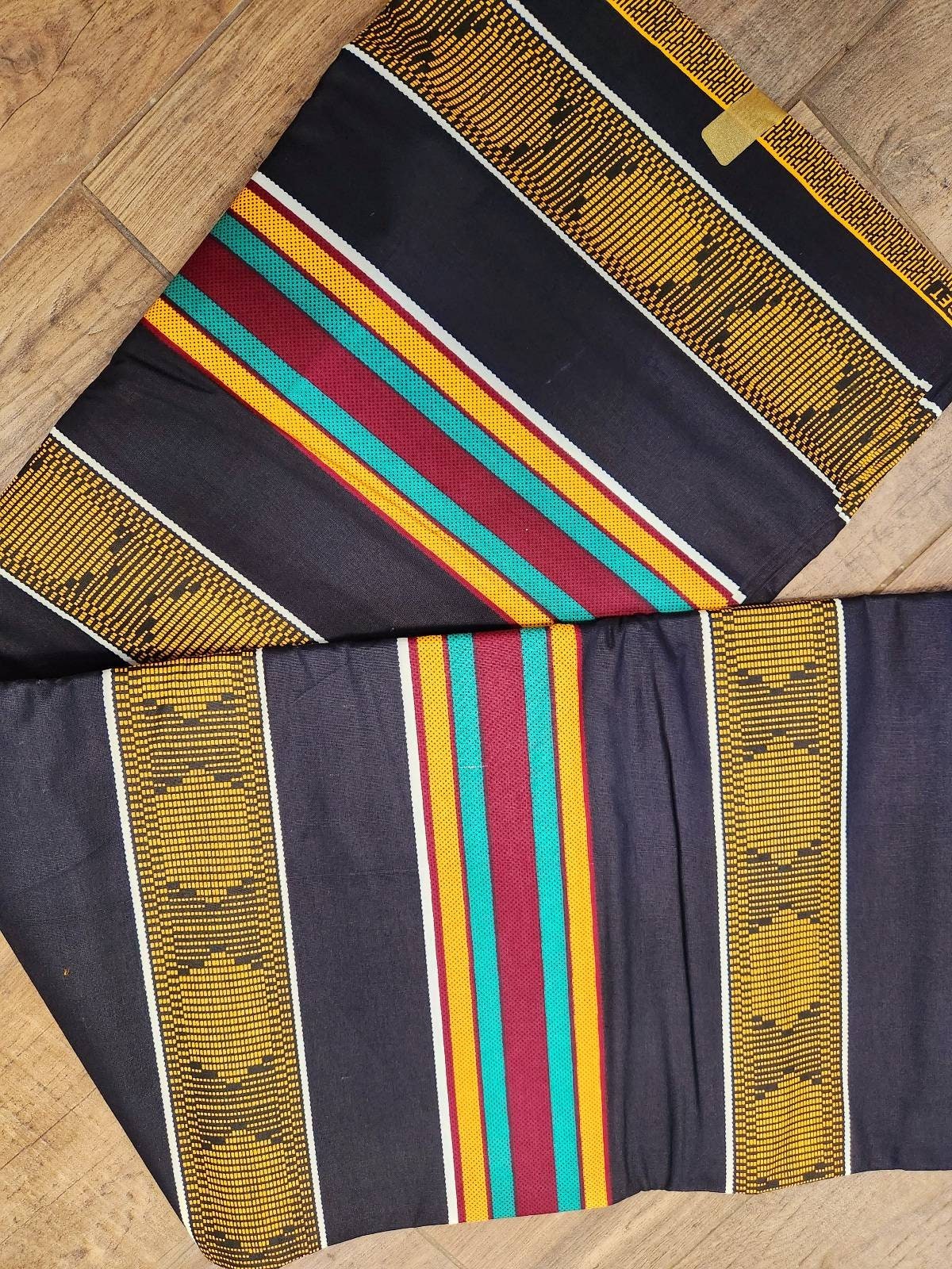 KENTE Ghana wax cloth, 6 yards 100% Cotton.