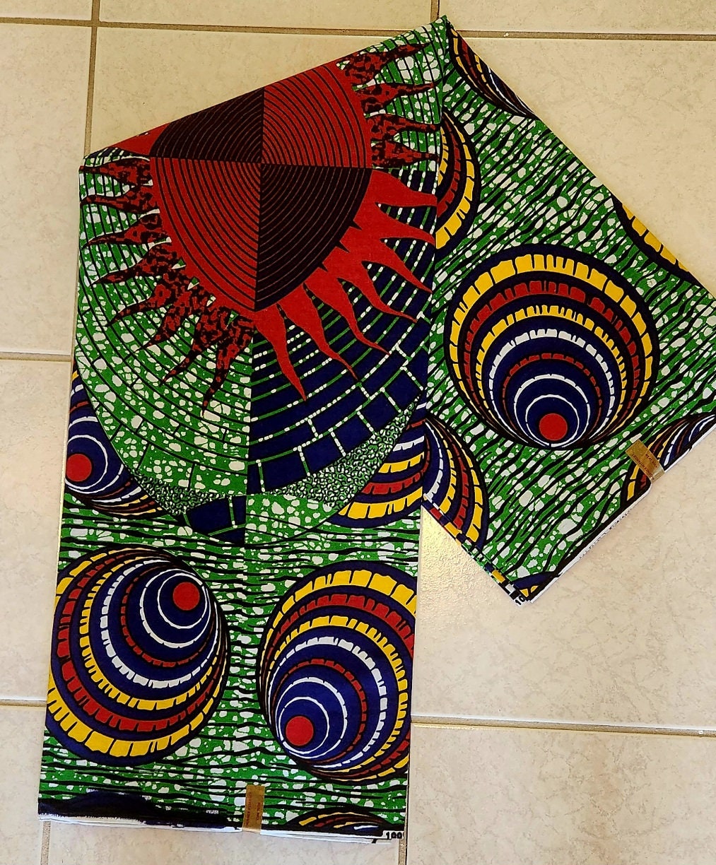 Multi Eyeballs African Print Fabric/Ankara Fabric/Kitenge by Yd or 6 yards Bulk. 100% cotton.