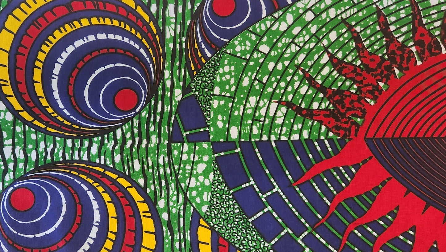 Multi Eyeballs African Print Fabric/Ankara Fabric/Kitenge by Yd or 6 yards Bulk. 100% cotton.